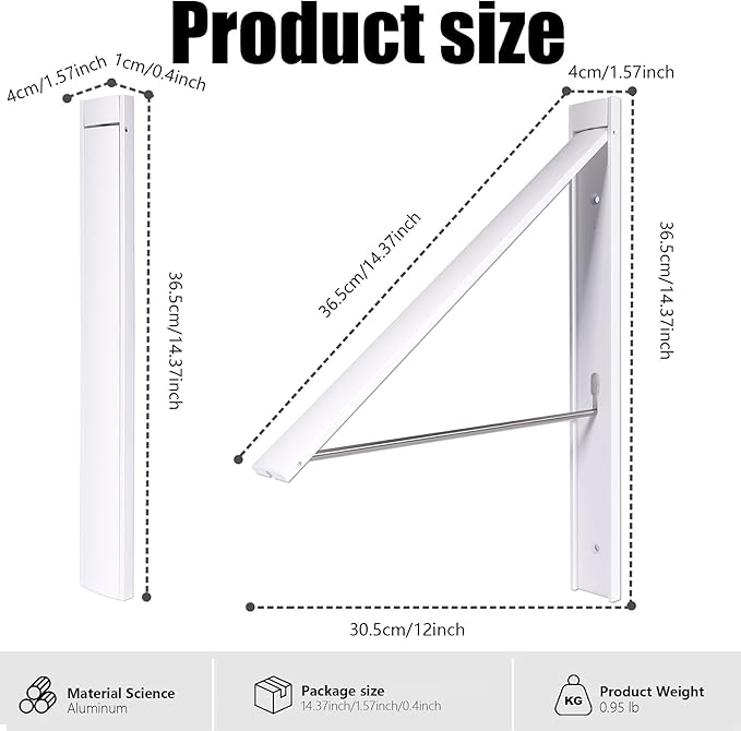 Retractable Clothes Drying Rack,Space Saver Wall Mounted Folding Hanger for Laundry Room, Closet Storage Organization, Easy Installation Aluminium Dryer 1pcs