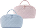 Travel Makeup Bag, Wide Open Expandable Lay-Flat Cosmetic Case, Padded Organizer for Toiletries & Brushes Large Capacity with Compartments