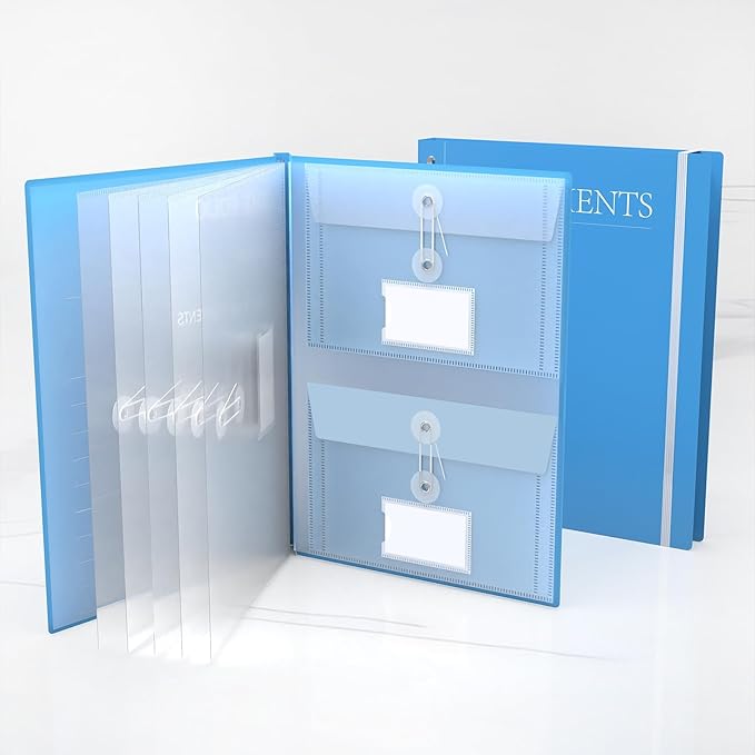 Accordion File Organizer, Expanding File Folders with 12 Pockets, Portable Document Organizer for Home College School Office Supplies, Letter Size