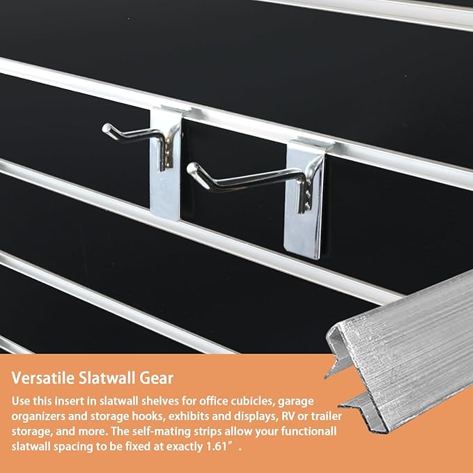 48"-Slatwall Panels Aluminum Slatwall Inserts-15Pcs