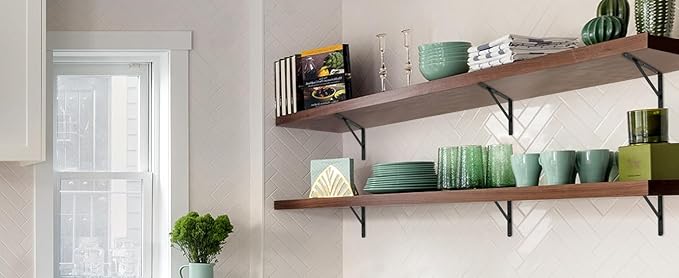 12 Pack L11 x H 8" Black Heavy Duty Shelf Brackets with Screws Metal Shelf Brackets Shelf Support Angle Brackets for Shelves L Brackets Heavy Duty Floating Shelf Brackets