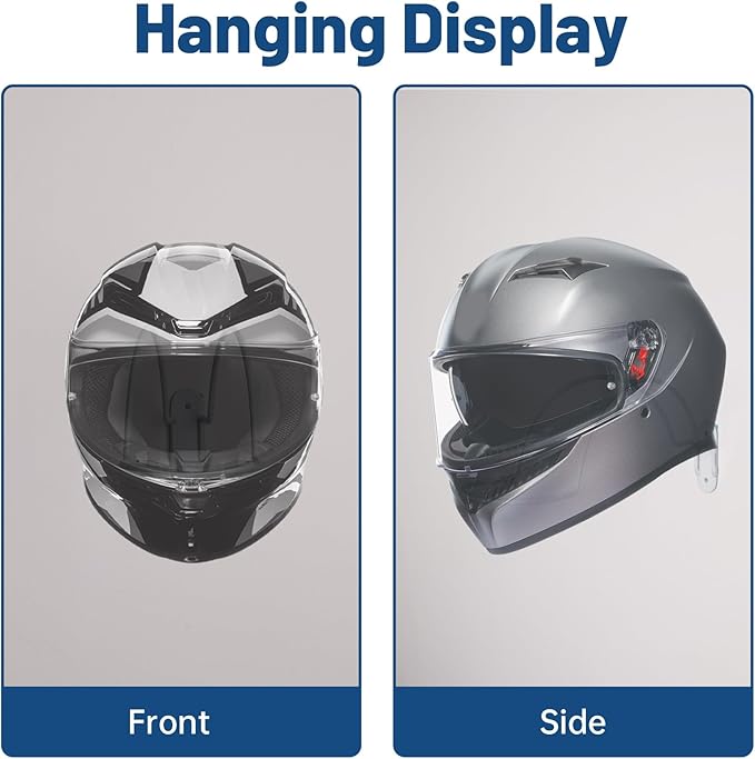 2 Pcs Helmet Rack Hanger Wall Mount Display, Helmet Holder Hooks Wall Mount for Equestrian Motorcycle Hat - White