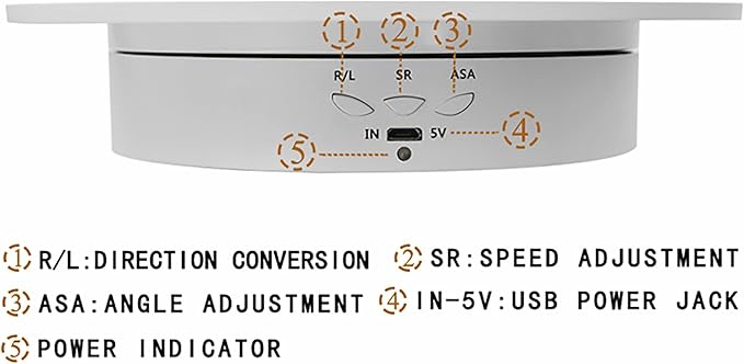 Rotating Display Stand Turntable Stand Black Spinning Stand for Product Shows with Telecontroller,7.87inch /17.6lbs Max Load,Black Round