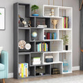 Expandable Bookcase with Adjustable Width,Wooden Room Divider Bookshelf,Standing Display Storage Organizer for Living Room,Study Room or Home Office