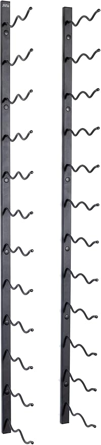 Jagged Ridge Wine Rooms - Premium Wall Mounted Metal Wine Rack - 24 Wine Bottles Holder - Modern Wine Rack, Matte Black - Space Saving for Home, Kitchen, Bar - Designed in Canada by Wine Enthusiasts