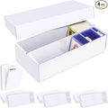 Trading Card Storage Box 4 Pack–1600 Count Cardboard Organizer with Dividers for MTG, TCG, Sports, Toploader