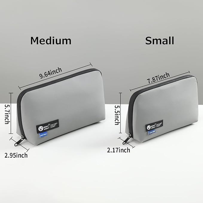 RIGHT AWAY Travel Tech Pouch，Waterproof Cord Case，Electronics Organizer Travel Case，Cable Organizer Storage Bag For Phone, Charger, Accessories（Gray）