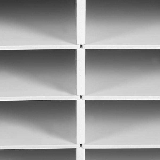 Mail Sorter Organizer, 24 Compartments Mailbox for Classroom, Desktop File Organizer with Adjustable Shelves, for Office Home Classroom, PVC, White