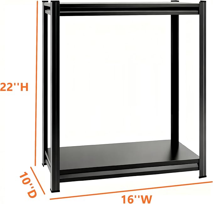 2-Tier End Table, Sofa Side Table for Small Space with Storage Shelf, Couch Table & Nightstand for Living Room, Bedroom, Office,22''H×16''W×10''D