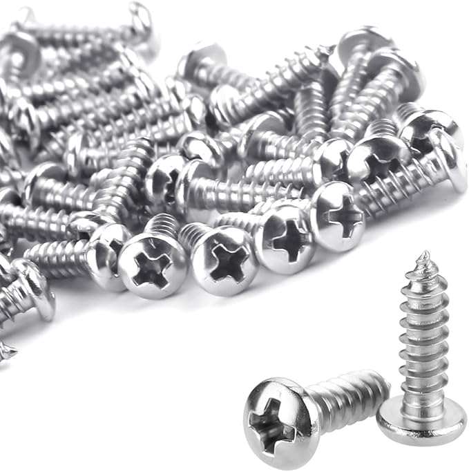 LOKMAN 100 Pack 3/8 Inch Rope Light P-Style Mounting Clips with Compatible Stainless Steel Pan Head Phillips Screws White