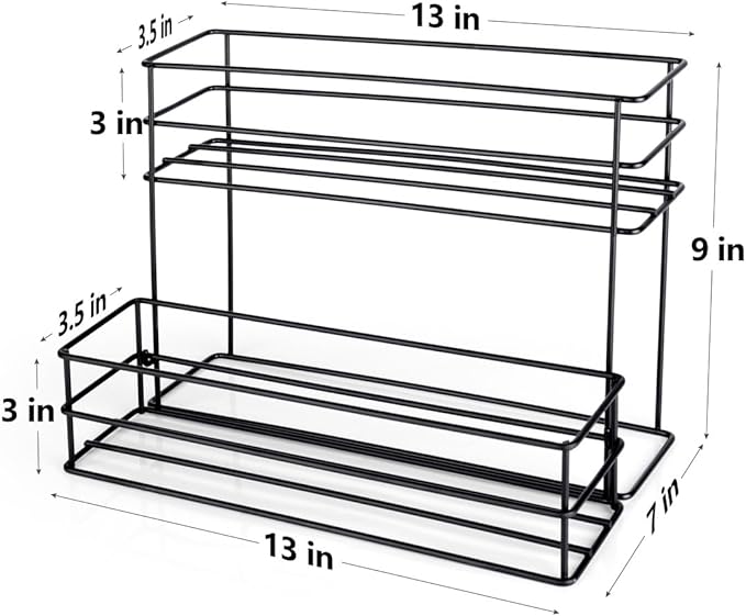 8 Bottle Capacity Coffee Syrup Organizer 2 Tier Coffee Syrup Stand Shelf for Coffee Bar Kitchen Small Wine Rack for Bar Family Storage for Syrup Wine Dressing