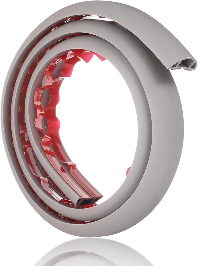 HARFINGTON 4ft Cord Cover Floor W0.6 x H0.33 Inner Channel PVC Hide Extension Cable Floor Wire Hider Wire Covers Protector for Prevent Cable Trips Cables Management, Grey