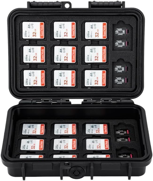 KIWIFOTOS 135 Slots Memory Card Case for TF SD CFexpress Type-A Card IP67 Waterproof Card Holder for 33 SD SDHC SDXC 90 Micro 12 CFexpress Type-A Cards
