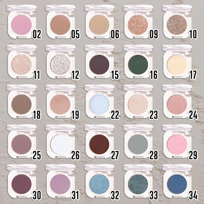 Slive Single Glitter Eyeshadow Makeup, Neutral Powde Eye Shadow for Women, Slive Shimmer Singles Eyeshadow Palette Pigmented Waterproof, sombras para ojos, Girls Christmas Eyeshadows Gift 12