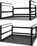Nxconsu 2Pack Under Shelf Storage Basket Organizer Hanging Holder for Cabinet Pantry Kitchen Cupboard Desk Counter Bookshelf Organization Add-on Space Saver Heavy Duty Slide-in Black
