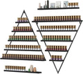 Wall Mounted Shelf Nail Polish Bottle Display Rack, Triangular Essential Oil Perfume Storage Rack, Multifunctional Hanging Salon/Beauty/Nail Shop Organizer Perfume Holder(Size:4,Color:Black)