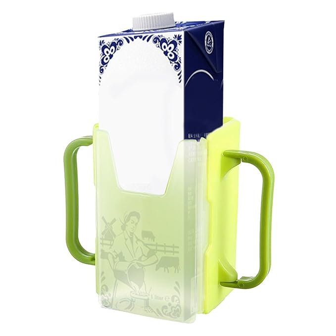 Generic Juice Bag Holder - No Holder for Milk Box, Portable, Adjustable, Spill Proof, Green