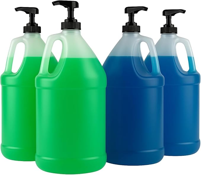 Kitchentoolz 1-Gallon Plastic Jug with Pump Dispenser - Ideal for Epoxy Resin, Laundry Detergent, Liquid Soap, Snow Cone Syrup, Batter
