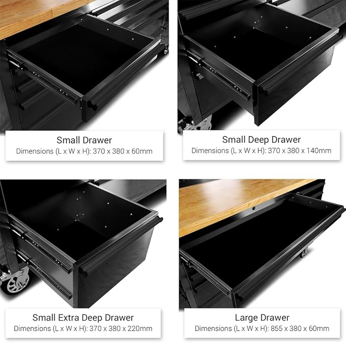 72 inch 15 Drawers Tool Chest with 3 Up Cabinet & Pegboard (Black)