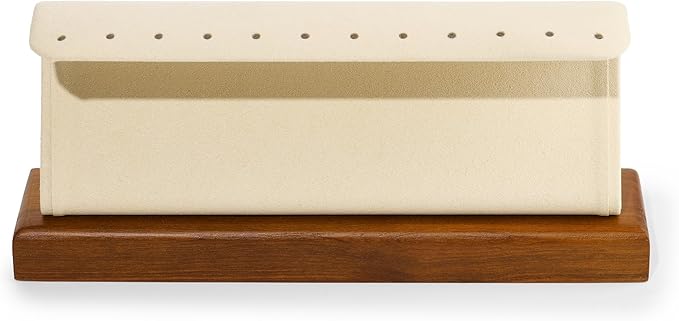 Solid Wood Jewelry Earrings Display Stand Small Jewelry Display for Long Earrings(Beige)