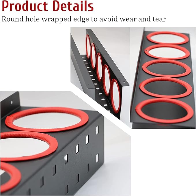 Spray Bottle Storage Rack,Wall-mounted Garage Bottle Organizer with 5 Plastic Hanging Hooks Cleaning Detailing Tools Hanger,Abrasive Material Hanging Rail Car Beauty Shop Accessory