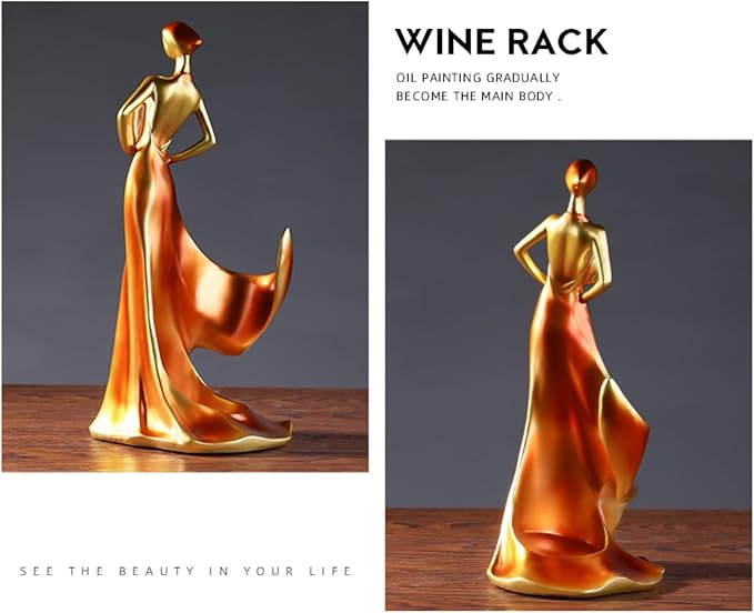Wine Rack - Lady Wine Bottle Holder, Countertop Decorative Woman Wines Holder for Kitchen & Home Bar & Tabletop Decor & Gift