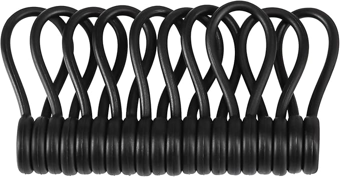 EUREKA ERGONOMIC Magnetic Cable Ties Reusable, 10 Pack Rubber Twist Ties with Strong Magnet for Bundling and Organizing Wire/Cord, Cable Management Clips under Desk Used in Many Ways, Black
