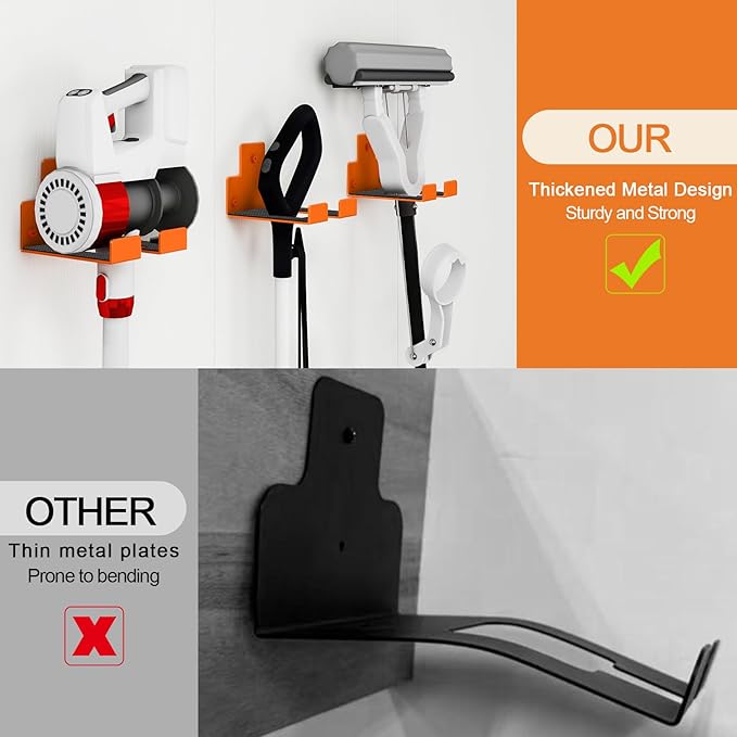 Heavy Duty Garage Organizer Weed Eater Hanger, Trimmer Rack Weed Wackers Holder, Garden Power Tool Hanger Wall Mounted for Grass Trimmer, Hedge Trimmer, Garden Tools, 2 Pack