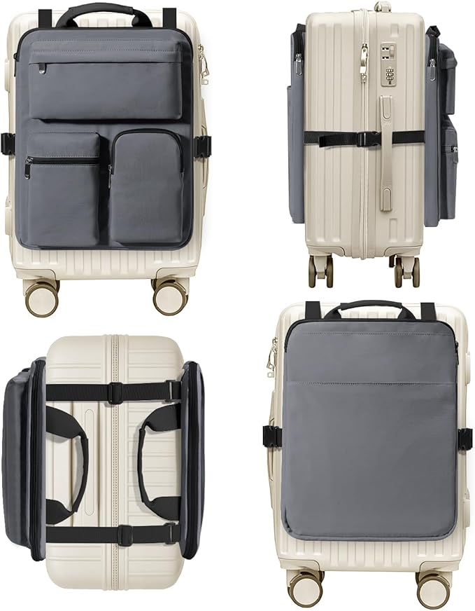 Over Luggage Organizer Bag for Suitcase with Multi Pockets, 16” Laptop Bag with Handle, Portable Travel Organizer Bags for Luggage with Adjustable Straps, Tote Carry Bag for Men Women(Grey)