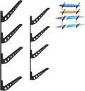 VEVOR Surfboard Wall Mount, 4 Tiers Horizontal Surfboard Rack for Storage and Display, Adjustable Height Metal Board Stand Organizer, Surf Board Holder for Snowboards, Kiteboards, Shortboard, Skis