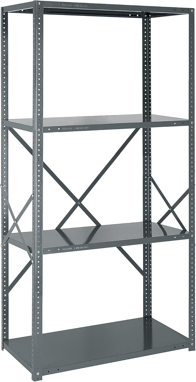 Quantum Storage Systems 75-1842-4 IRONMAN Solid Heavy Duty 4 Shelves 75" H x 42" W x 18" D