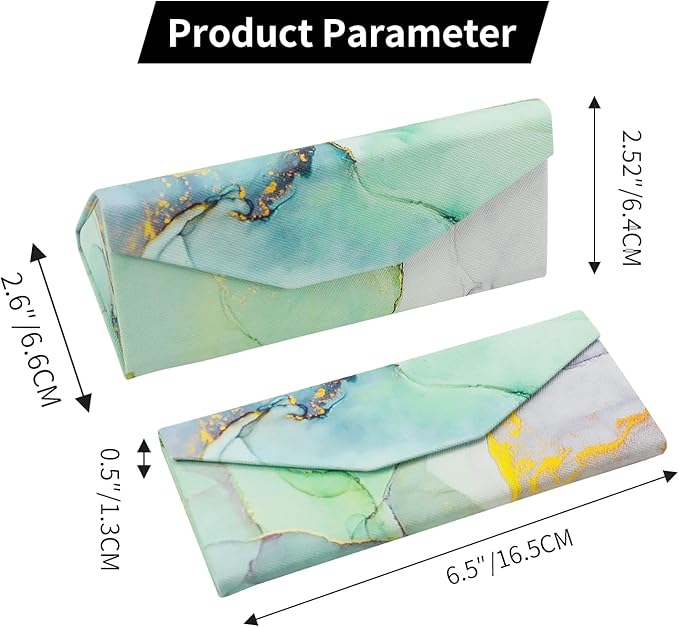 Foldable Glasses Case, Magnetic PU Leahter Sunglasses Case, Cute Hard Shell Folding Eyeglass Cases for Women Kids