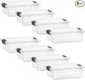 Superio Clear Storage Boxes with Lids, 2.3 Quart Plastic Container Bins for Organizing, Stackable Crates, BPA Free, Non Toxic, Odor Free, Organizers for Home, Office and Dorm, 8 Pack