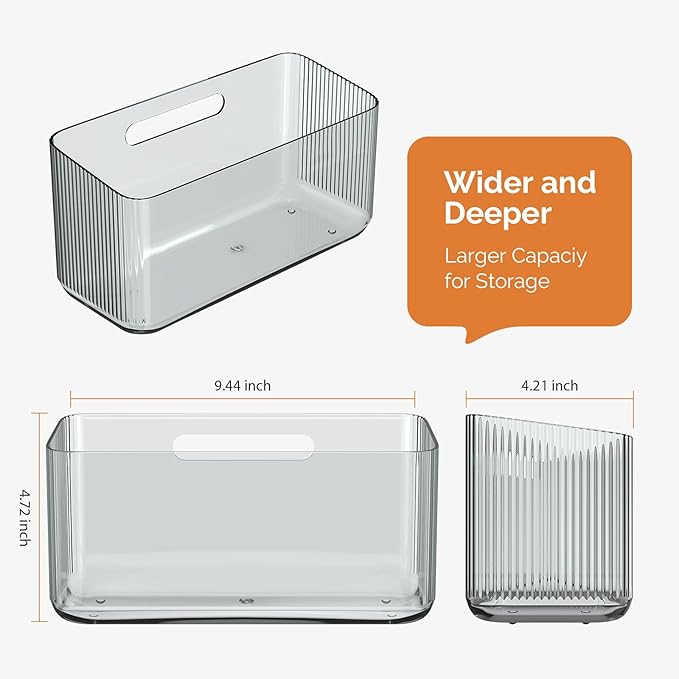 MaraFansie 2 Pack Plastic Lid Organizers - Inside Cabinet for Kitchen, No Drilling Wall Mount Container Holders for Tupperware, Food Storage, Clear Gray