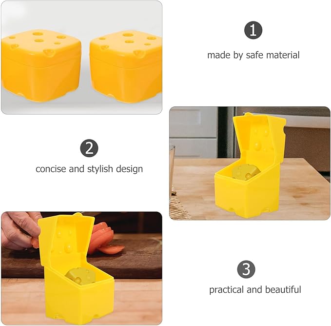 2pcs Cheese Storage Containers with Sealing Lid Abs Fridge Boxes for Sliced Cheese and Butter Household Crisper Bins for Freshness Preservation and Kitchen Organization