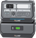 ALLWEI 2400W Portable Power Station with a B200 PRO Expansion Battery, 4096Wh LiFePO4 Battery 4 AC Outlets Up to 2400W for Home, Outdoor Camping, RV, With 1500W AC Charging &1200W Solar Charging