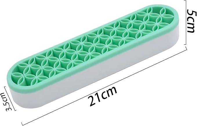 2 PCS Multi-Purpose Cosmetic Storage Box, Desktop Organizers Silicone Make Up Brush Storage Stand Desktop Storage Box for Brush,Eyeliner Pencil,Art Supplies, Painting Brush(Green)