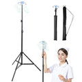 Lefeke IV Pole Portable for Traveling, Adjustable IV Stand with Hooks, Medical IV Drip Infusion Bag Holder, IV Fluids Floor Stand (Black)