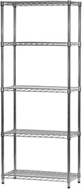 Shelving Inc. 14"d x 30" w x 96" h Chrome Wire Shelving with 5 Tier Shelves, Weight Capacity 800lbs Per Shelf
