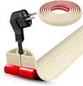 Floor Cord Cover Self Adhesive Cord Hider,10FT Cable Management, Extension Strip Protector for Wires, Prevent Cable Trips for Offices, Gyms, Exhibitions Cavity:0.3"(W) x 0.28"(H) Yellow Wood