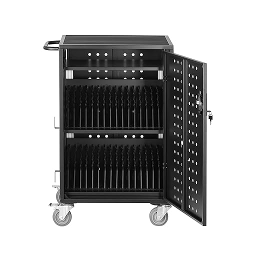 VEVOR Charging Cart, 32 Device Mobile Charging Station, Up to 15.6 in Screen Size, Office and Classroom Mobile Charging Cart, for Chromebook, Tablet and Laptop