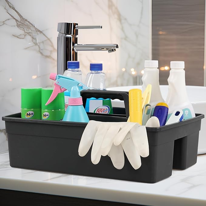 6 Packs Cleaning Storage Caddy with Handle, Plastic Cleaning Supplies Caddy Shower Caddy
