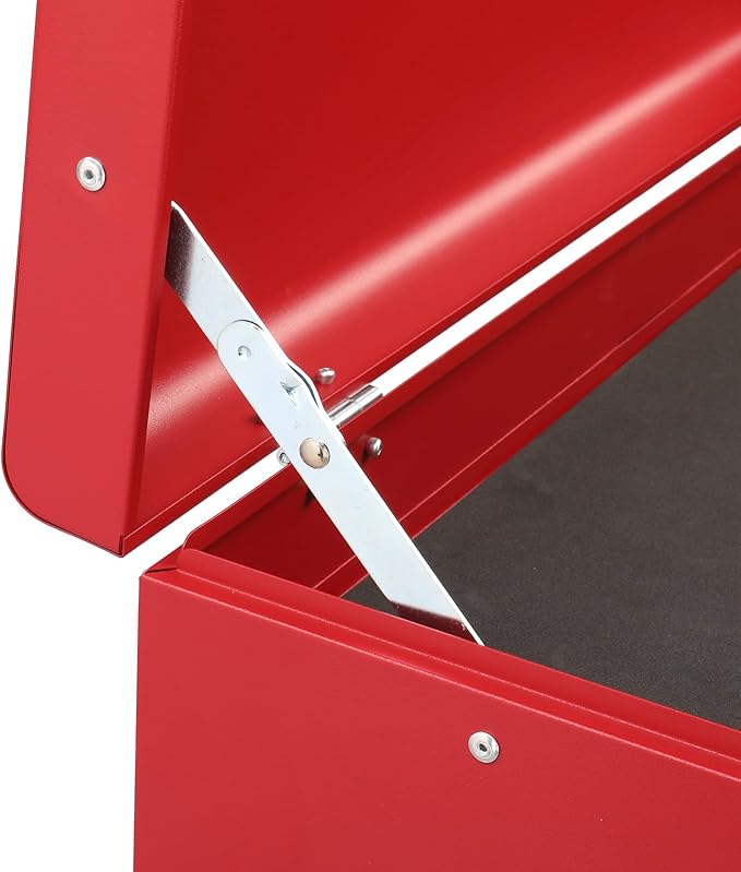 Metal Tool Box Organizer | Lockable Tool Chest | Toolbox with 5 Sliding Drawers | Large Tool Storage Box Organizer | Portable Toolchest with Keys for Garage Workshop and Tool Room | Red