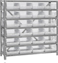 Quantum Storage Systems 1239-107CL Solid Heavy Duty 7 Shelves 24 Economy Clear Bins 39" H x 36" W x 12" D