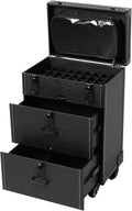 Professional Rolling Makeup Case, Large Cosmetic Trolley with Locks, Cosmetics Storage Organizer Make up Case with Universal Wheels for Make Up Nail Hairstylists
