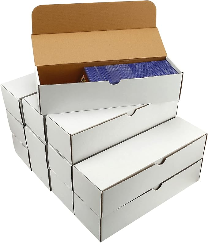Trading Card Storage Box,12-Pack-9600 Count Corrugated Cardboard Card Box With Mtg/Magic/TCG Storage and Collection,Labels For Card Storage Box