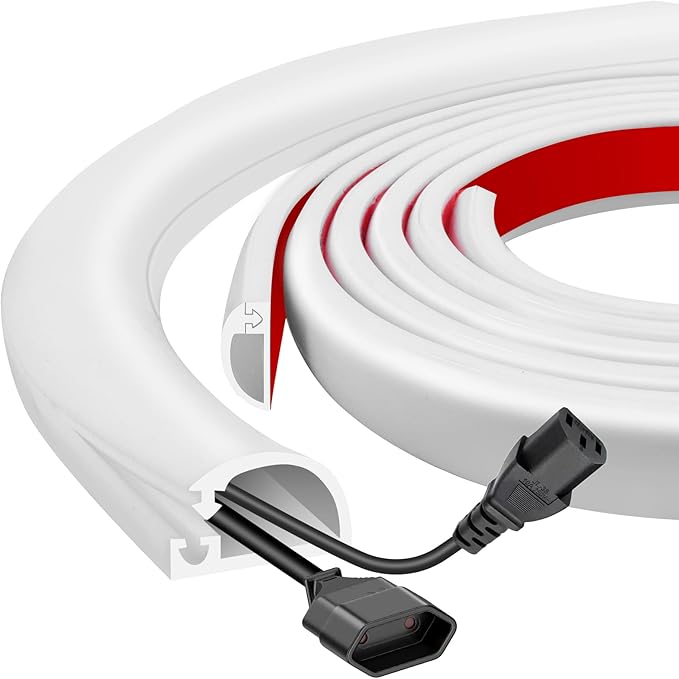 Silicone Wall Wire Hider, Side Open Wire Covers for Cords on Wall, 3.3FT Self-Adhesive Flexible Cord Hider for Mounted TV, Home Office, Cavity 0.63" W x 0.31" H