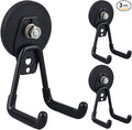 ULIBERMAGNET Heavy Duty Magnetic Garage Hooks,3 Pack Strong Large Magnet Hooks for Power Drill,Garden Tools,Hose,Pegboard,Garage, Workshop,Magnetic Storage Hook for Indoor Outdoor Hanging(Black)