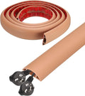 HARFINGTON 6ft Cord Cover Floor W0.6 x H0.33 Inner Channel PVC Hide Extension Cable Floor Wire Hider Wire Covers Protector for Prevent Cable Trips Cables Management, Brown