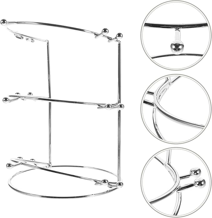 Three-tier Metal Crown Display Rack for Hairbands and Headpieces Elegant Gold-plated Headband Holder Stand Sturdy Portable Organizer for Weddings and Daily Use